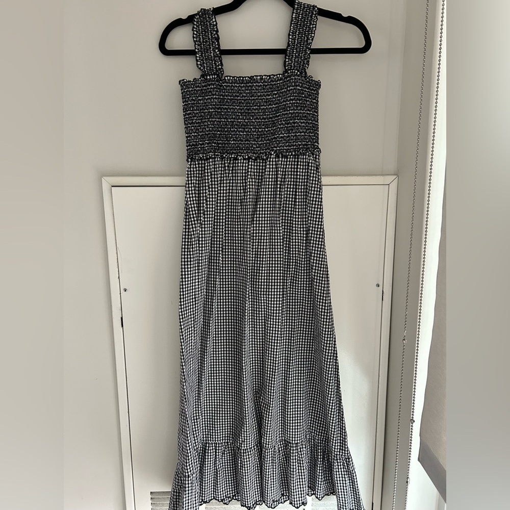 Rails Black and White Gingham Midi Dress